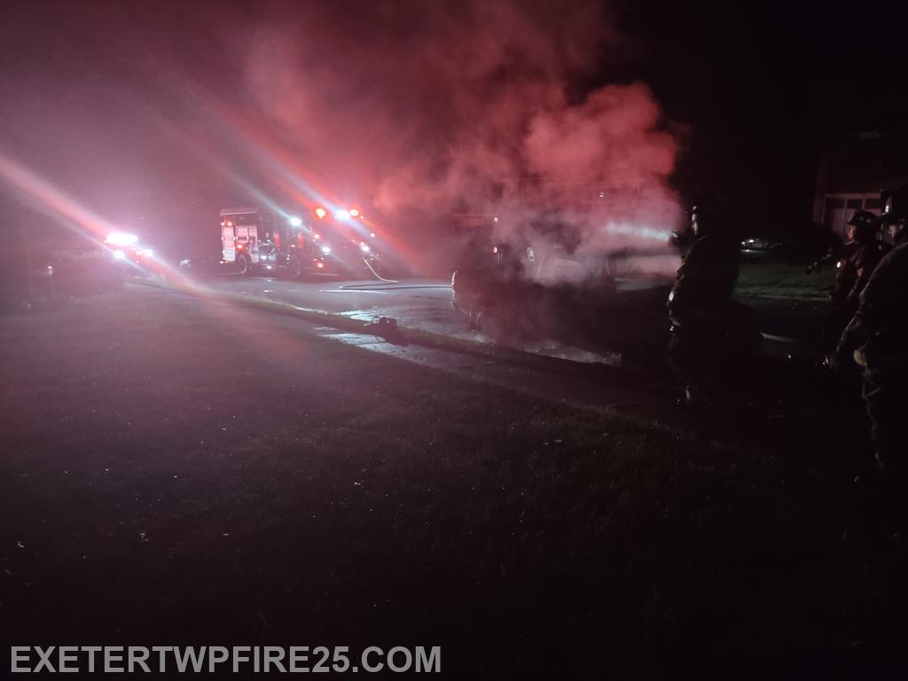 Early Morning Car Fire on Heather Court - Exeter Township Fire Department